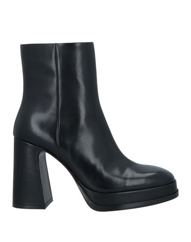 Ash Woman Ankle Boots Black Size 8 Leather In Black