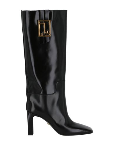 Shop Versace Knee-high Meander Boots Woman Boot Black Size 7.5 Calfskin