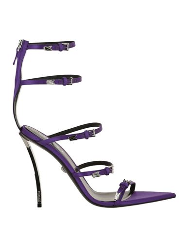 Versace Pin-point Sandals Woman Sandals Purple Size 8 Viscose, Silk