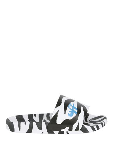Shop Off-white Zebra Print Pool Slides Woman Sandals Multicolored Size 8 Polyviscose In Fantasy