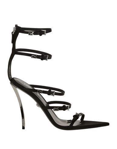 Shop Versace Pin-point Sandals Woman Sandals Black Size 8 Viscose, Silk