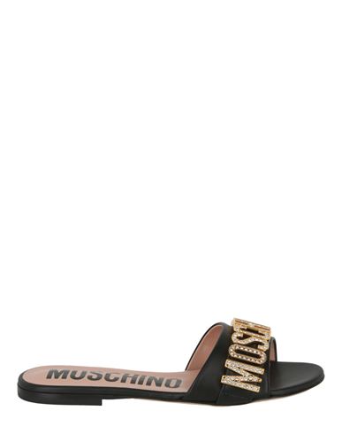 Moschino Woman Sandals Black Size 11 Calfskin