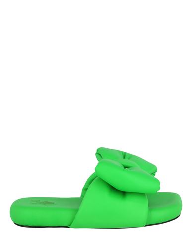 Shop Off-white Nappa Extra Padded Slipper Woman Sandals Green Size 7 Calfskin