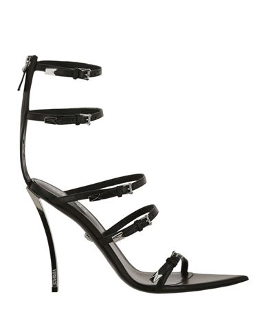 Shop Versace Pin-point Sandals Woman Sandals Black Size 8 Calfskin