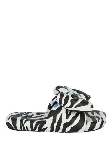 Shop Off-white Zebra Printed Extra Padded Slide Woman Sandals Multicolored Size 8 Leather In Fantasy
