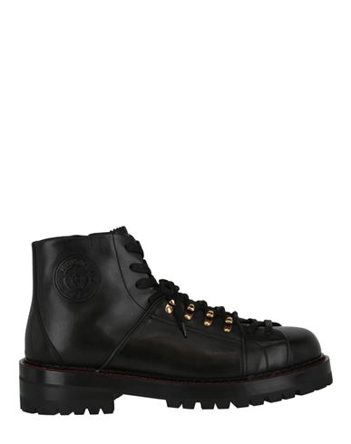 Shop Versace Medusa Leather Ankle Boots Man Ankle Boots Black Size 13 Calfskin