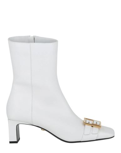Shop Versace Meander Leather Ankle Boots Woman Ankle Boots White Size 7.5 Calfskin