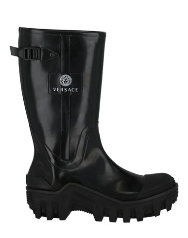 Versace Logo Rain Boots Man Ankle Boots Black Size 12 Polyamide