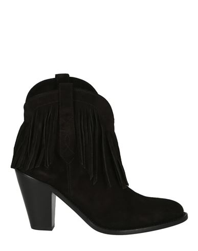 Saint Laurent Western Fringed Ankle Boots Woman Ankle Boots Black Size 6.5 Tanned Leather