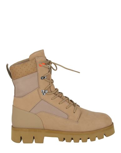 Shop Heron Preston Military Lace-up Boots Man Ankle Boots Beige Size 9 Calfskin, Rubber