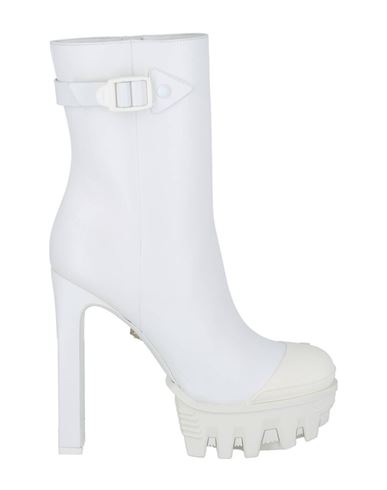 Shop Versace Delphi Leather Ankle Boots Woman Ankle Boots White Size 10 Calfskin