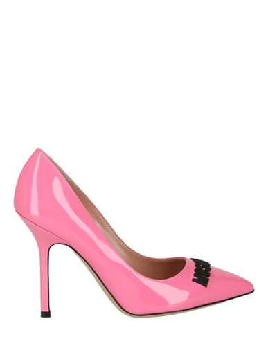 Shop Moschino Patent Leather Logo Pumps Woman Pumps Pink Size 8 Leather