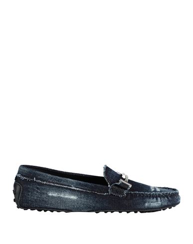 Tod's Woman Loafers Blue Size 5 Textile Fibers