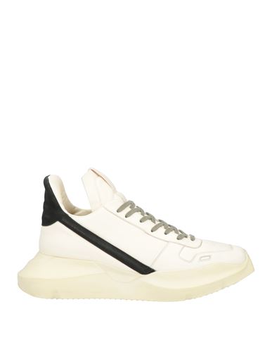 Rick Owens Man Sneakers Ivory Size 9 Leather In White