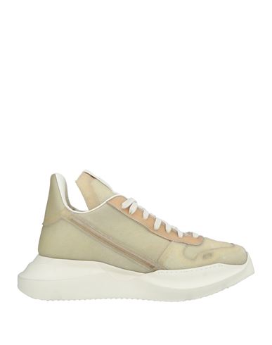 Rick Owens Man Sneakers Beige Size 12 Leather, Rubber