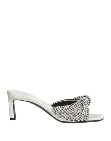 Evangelie Smyrniotaki X Sergio Rossi Woman Sandals Sky Blue Size 7.5 Textile Fibers, Metal In Blue