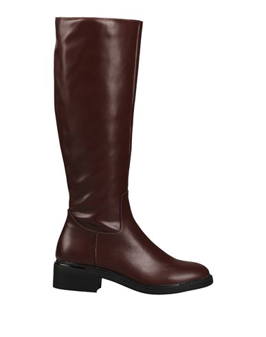 Francesco Milano Woman Boot Burgundy Size 8 Leather In Brown