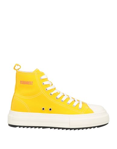 Dsquared2 Man Sneakers Yellow Size 9 Textile Fibers