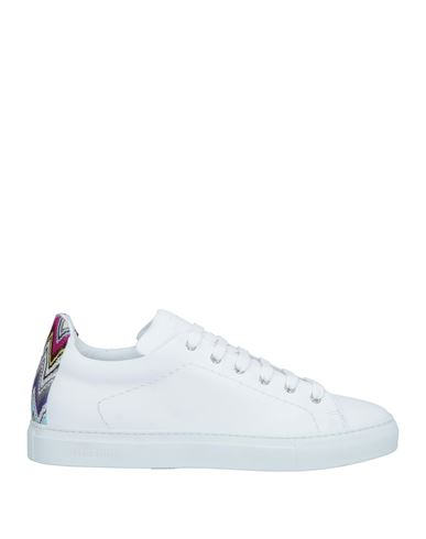 Missoni Woven-heel Counter Leather Trainers In White