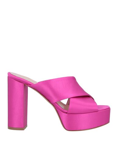 Shop Anna F . Woman Sandals Fuchsia Size 10 Textile Fibers In Pink