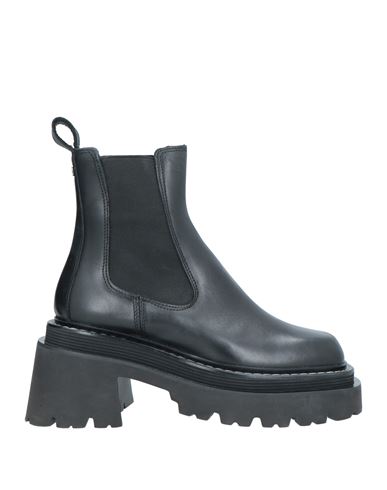 Sandro Woman Ankle Boots Black Size 6.5 Leather, Textile Fibers