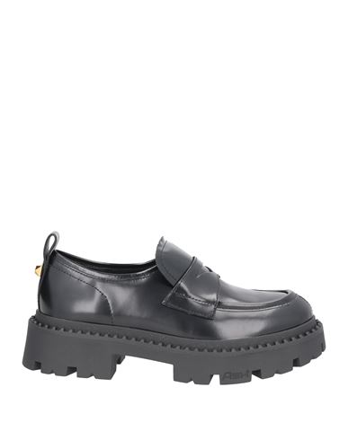 Ash Woman Loafers Black Size 8 Leather In Black
