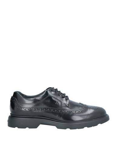 Hogan Man Lace-up Shoes Black Size 9 Leather In Black