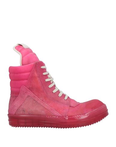 Rick Owens Man Sneakers Fuchsia Size 9 Leather, Textile Fibers In Pink