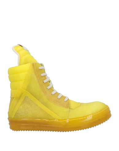 RICK OWENS RICK OWENS MAN SNEAKERS YELLOW SIZE 9 LEATHER, TEXTILE FIBERS