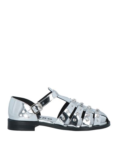 Sandro Woman Sandals Silver Size 8 Leather