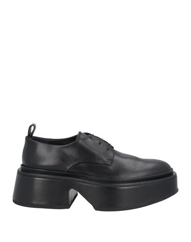 Shop Jil Sander Woman Lace-up Shoes Black Size 8 Leather