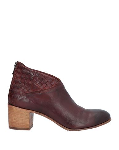 181 Woman Ankle Boots Burgundy Size 7 Leather In Brown
