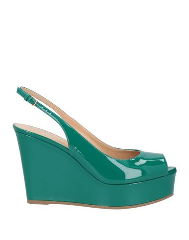 Shop Sergio Rossi Woman Sandals Emerald Green Size 10.5 Leather