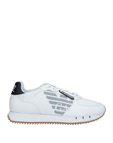 Ea7 Man Sneakers White Size 10.5 Textile Fibers, Leather