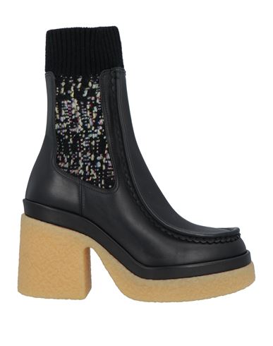 Shop Chloé Woman Ankle Boots Black Size 8 Leather, Textile Fibers
