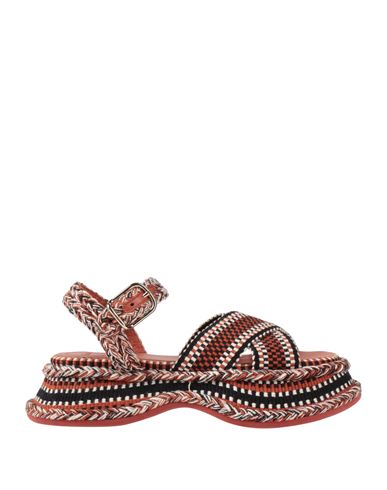 Chloé Woman Sandals Rust Size 7 Textile Fibers In Red