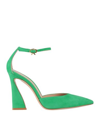 Shop Gianvito Rossi Woman Pumps Green Size 8 Leather