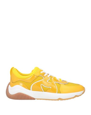 Shop Hogan Woman Sneakers Ocher Size 8 Leather, Textile Fibers In Yellow