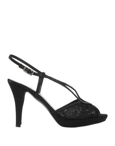 Melluso Woman Sandals Black Size 7.5 Textile Fibers