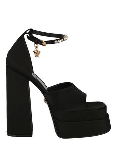 Shop Versace Medusa Aevitas Platform Sandals Woman Sandals Black Size 8 Viscose, Silk