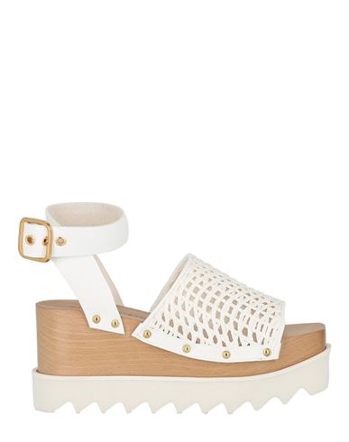 Shop Stella Mccartney Platform Sandals Woman Sandals White Size 4.5 Rayon, Nylon