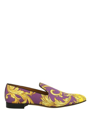 VERSACE VERSACE BAROCCO GODDESS SLIPPERS MAN LOAFERS MULTICOLORED SIZE 7 SILK