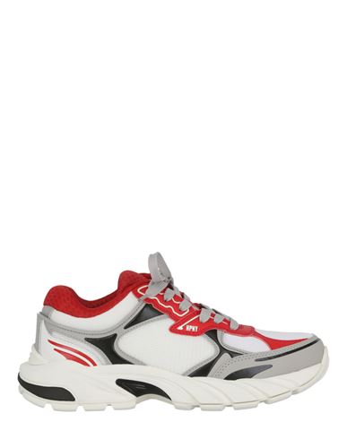 HERON PRESTON HERON PRESTON BLOCK STEPPER LOW-TOP SNEAKERS MAN SNEAKERS WHITE SIZE 9 POLYESTER, TANNED LEATHER
