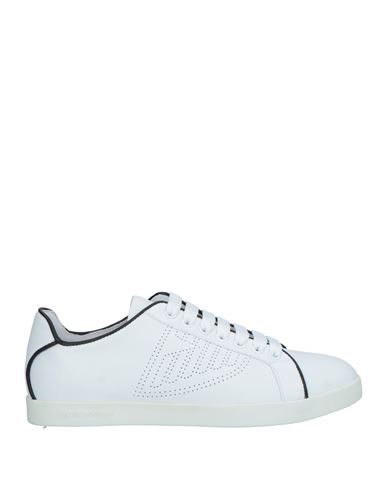 Emporio Armani Woman Sneakers White Size 10.5 Leather