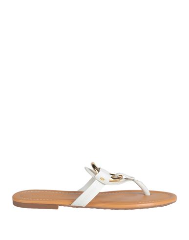 See By Chloé Woman Thong Sandal Off White Size 8 Leather
