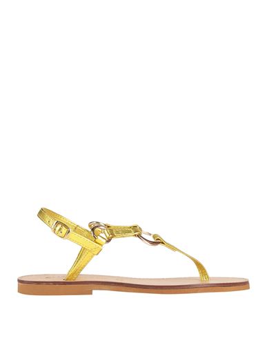 Chatulle Woman Thong Sandal Yellow Size 8 Leather