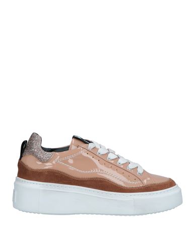 Janet Sport Woman Sneakers Light Brown Size 5 Leather, Textile Fibers In Beige