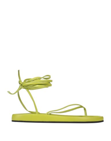 Semicouture Woman Thong Sandal Light Green Size 7 Leather