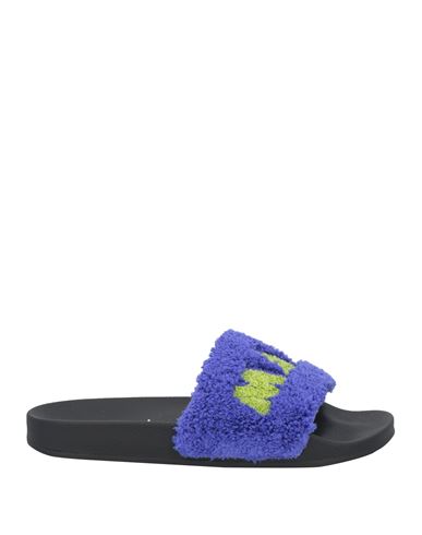 Marni Sponge Slide Sandals In Bluette,lime