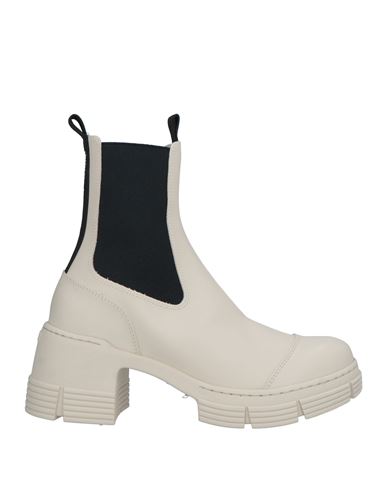 Shop Ganni Woman Ankle Boots Off White Size 8 Recycled Rubber, Rubber
